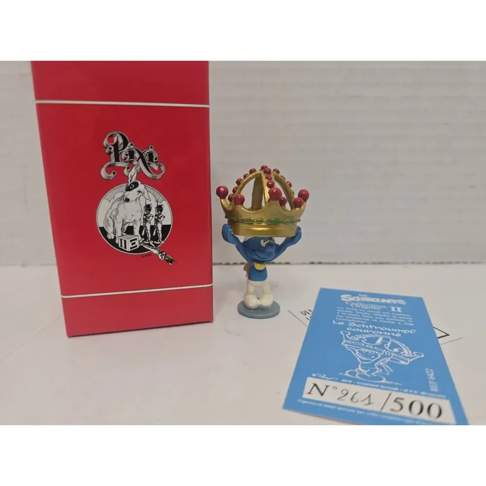 Pixi Mini, Smurf with King Crown in Box with numbered COA from France